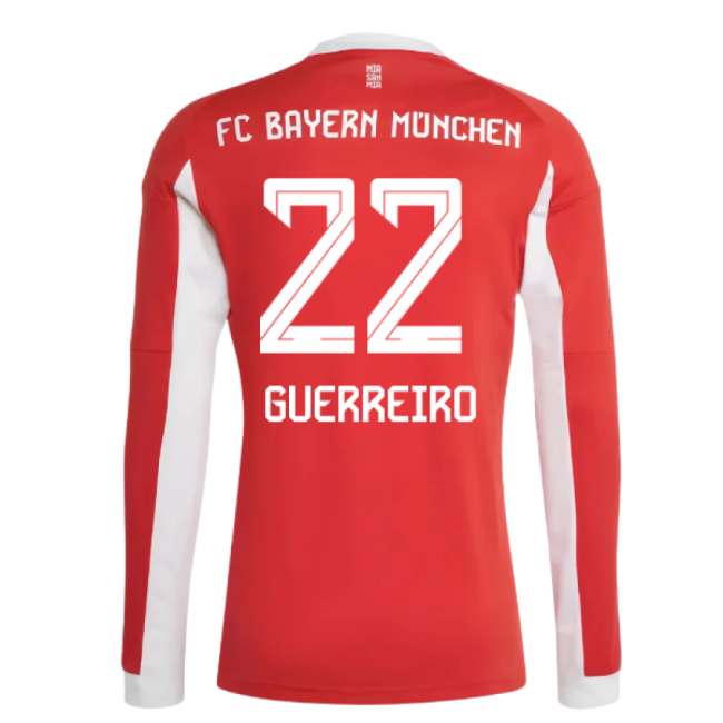 2025-2026 Bayern Munich Long Sleeve Home Shirt (Guerreiro 22)