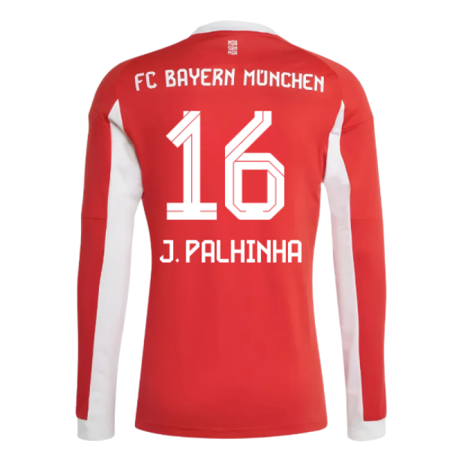 2025-2026 Bayern Munich Long Sleeve Home Shirt (J. Palhinha 16)