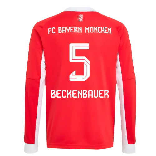 2025-2026 Bayern Munich Long Sleeve Home Shirt (Kids) (Beckenbauer 5)