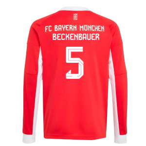 2025-2026 Bayern Munich Long Sleeve Home Shirt (Kids) (Beckenbauer 5)