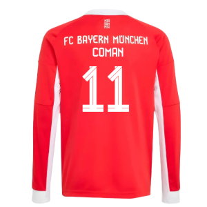 2025-2026 Bayern Munich Long Sleeve Home Shirt (Kids) (Coman 11)