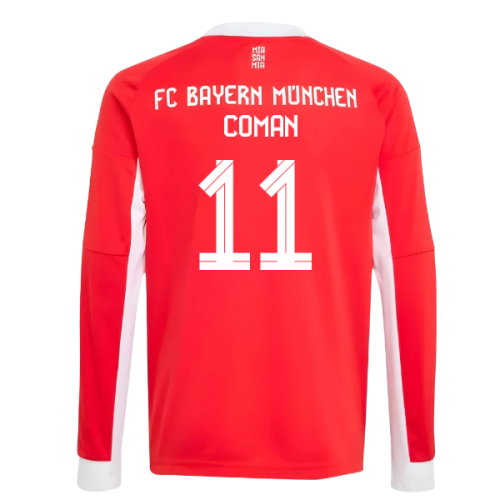 2025-2026 Bayern Munich Long Sleeve Home Shirt (Kids) (Coman 11)