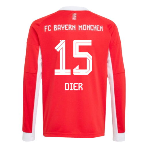 2025-2026 Bayern Munich Long Sleeve Home Shirt (Kids) (Dier 15)