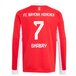 2025-2026 Bayern Munich Long Sleeve Home Shirt (Kids) (Gnabry 7)
