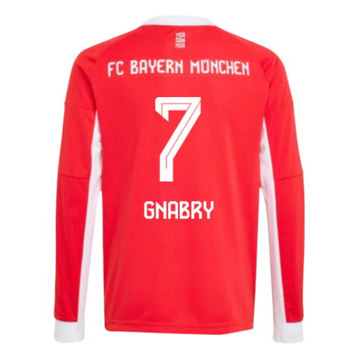 2025-2026 Bayern Munich Long Sleeve Home Shirt (Kids) (Gnabry 7)