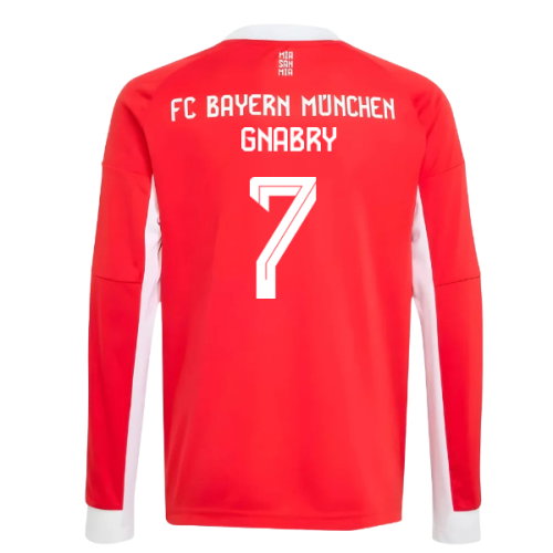 2025-2026 Bayern Munich Long Sleeve Home Shirt (Kids) (Gnabry 7)