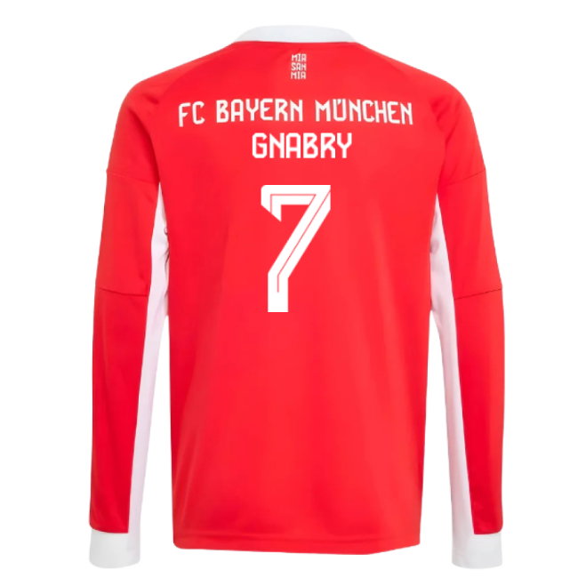 2025-2026 Bayern Munich Long Sleeve Home Shirt (Kids) (Gnabry 7)