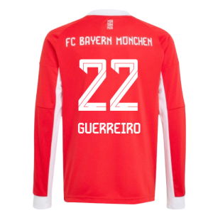 2025-2026 Bayern Munich Long Sleeve Home Shirt (Kids) (Guerreiro 22)