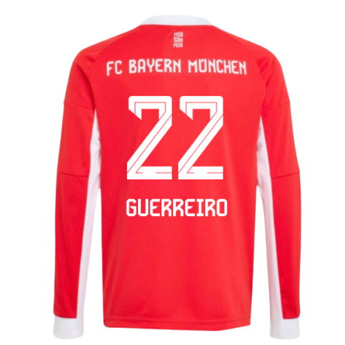 2025-2026 Bayern Munich Long Sleeve Home Shirt (Kids) (Guerreiro 22)