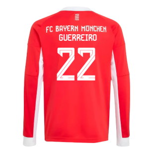 2025-2026 Bayern Munich Long Sleeve Home Shirt (Kids) (Guerreiro 22)