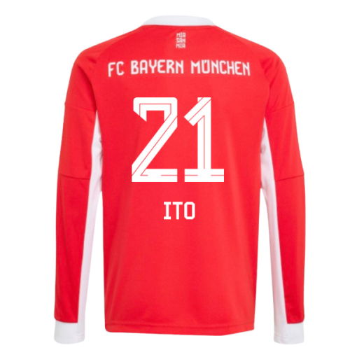 2025-2026 Bayern Munich Long Sleeve Home Shirt (Kids) (Ito 21)