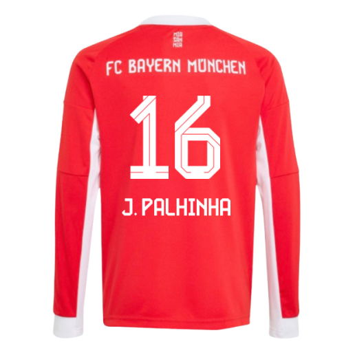 2025-2026 Bayern Munich Long Sleeve Home Shirt (Kids) (J. Palhinha 16)
