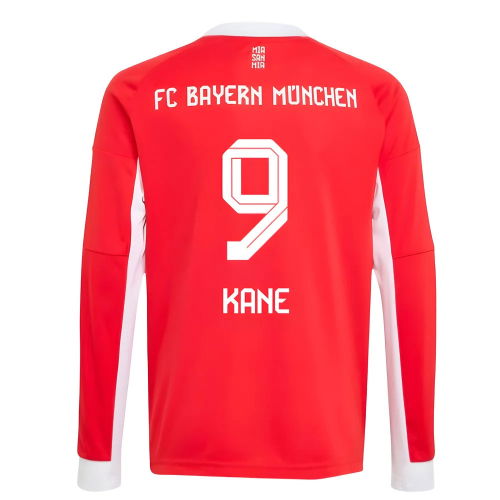 2025-2026 Bayern Munich Long Sleeve Home Shirt (Kids) (Kane 9)