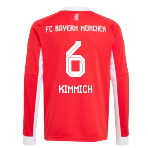 2025-2026 Bayern Munich Long Sleeve Home Shirt (Kids) (Kimmich 6)