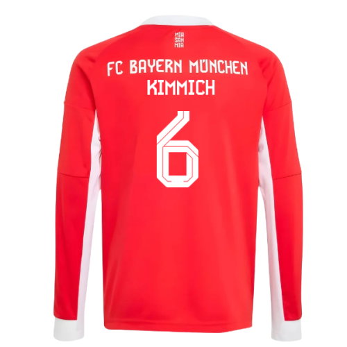 2025-2026 Bayern Munich Long Sleeve Home Shirt (Kids) (Kimmich 6)