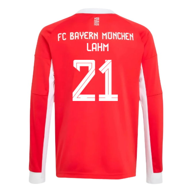 2025-2026 Bayern Munich Long Sleeve Home Shirt (Kids) (Lahm 21)