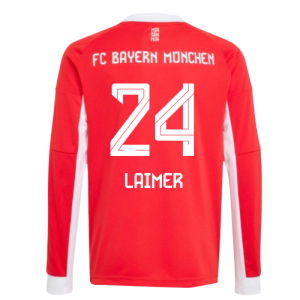2025-2026 Bayern Munich Long Sleeve Home Shirt (Kids) (Laimer 24)