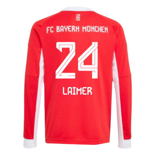 2025-2026 Bayern Munich Long Sleeve Home Shirt (Kids) (Laimer 24)