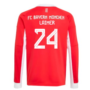 2025-2026 Bayern Munich Long Sleeve Home Shirt (Kids) (Laimer 24)