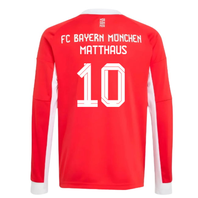 2025-2026 Bayern Munich Long Sleeve Home Shirt (Kids) (Matthaus 10)