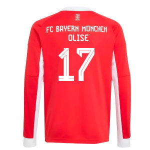 2025-2026 Bayern Munich Long Sleeve Home Shirt (Kids) (Olise 17)