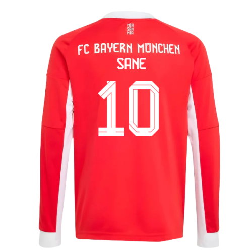 2025-2026 Bayern Munich Long Sleeve Home Shirt (Kids) (Sane 10)