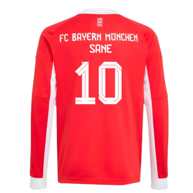 2025-2026 Bayern Munich Long Sleeve Home Shirt (Kids) (Sane 10)