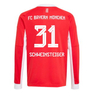 2025-2026 Bayern Munich Long Sleeve Home Shirt (Kids) (Schweinsteiger 31)