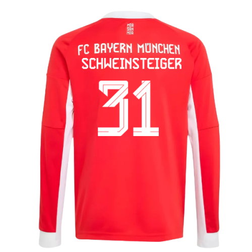 2025-2026 Bayern Munich Long Sleeve Home Shirt (Kids) (Schweinsteiger 31)
