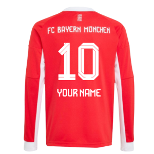 2025-2026 Bayern Munich Long Sleeve Home Shirt (Kids)