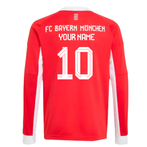 2025-2026 Bayern Munich Long Sleeve Home Shirt (Kids)
