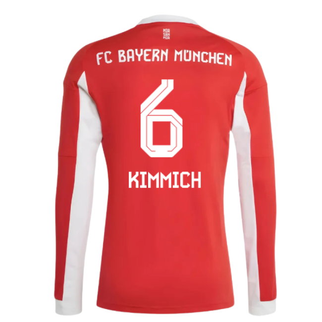 2025-2026 Bayern Munich Long Sleeve Home Shirt (Kimmich 6)