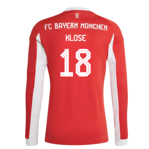 2025-2026 Bayern Munich Long Sleeve Home Shirt (Klose 18)