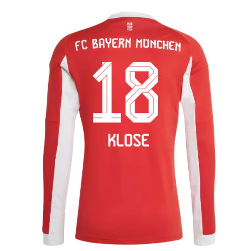 2025-2026 Bayern Munich Long Sleeve Home Shirt (Klose 18)
