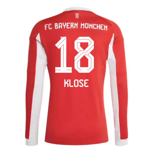 2025-2026 Bayern Munich Long Sleeve Home Shirt (Klose 18)