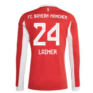 2025-2026 Bayern Munich Long Sleeve Home Shirt (Laimer 24)