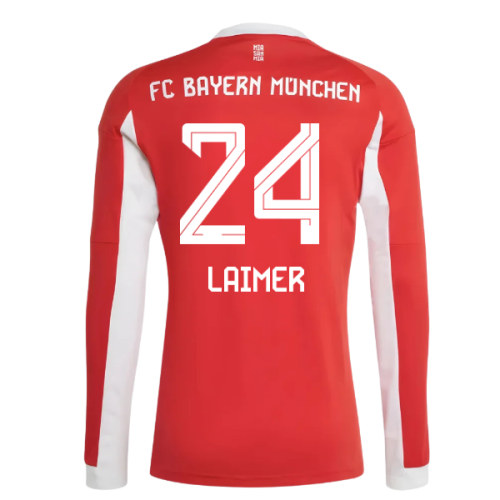 2025-2026 Bayern Munich Long Sleeve Home Shirt (Laimer 24)