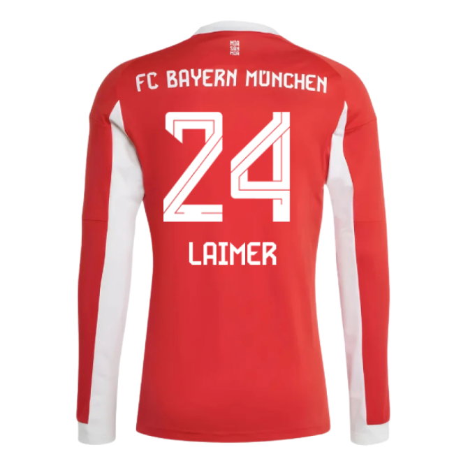 2025-2026 Bayern Munich Long Sleeve Home Shirt (Laimer 24)