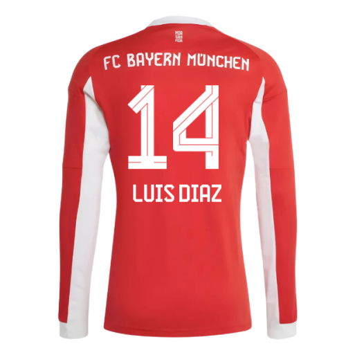 2025-2026 Bayern Munich Long Sleeve Home Shirt (Luis Diaz 14)