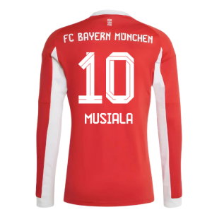 2025-2026 Bayern Munich Long Sleeve Home Shirt (Musiala 10)