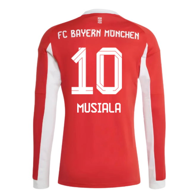 2025-2026 Bayern Munich Long Sleeve Home Shirt (Musiala 10)