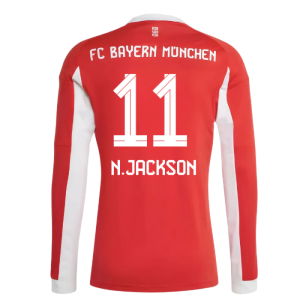 2025-2026 Bayern Munich Long Sleeve Home Shirt (N.Jackson 11)