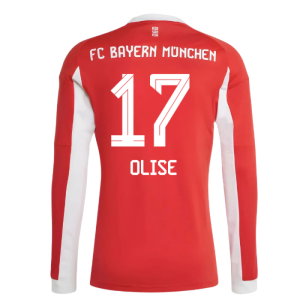 2025-2026 Bayern Munich Long Sleeve Home Shirt (Olise 17)