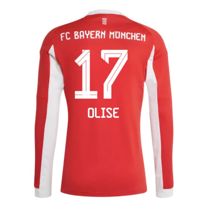 2025-2026 Bayern Munich Long Sleeve Home Shirt (Olise 17)