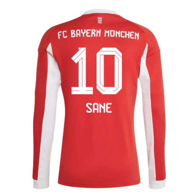 2025-2026 Bayern Munich Long Sleeve Home Shirt (Sane 10)