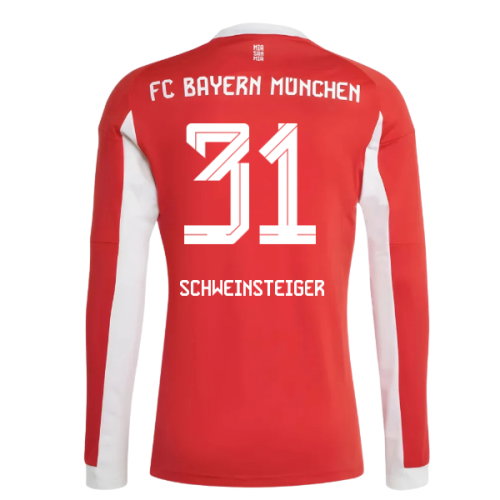 2025-2026 Bayern Munich Long Sleeve Home Shirt (Schweinsteiger 31)