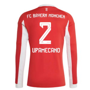 2025-2026 Bayern Munich Long Sleeve Home Shirt (Upamecano 2)