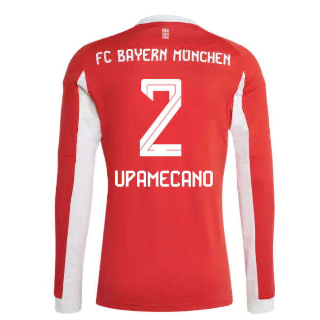 2025-2026 Bayern Munich Long Sleeve Home Shirt (Upamecano 2)