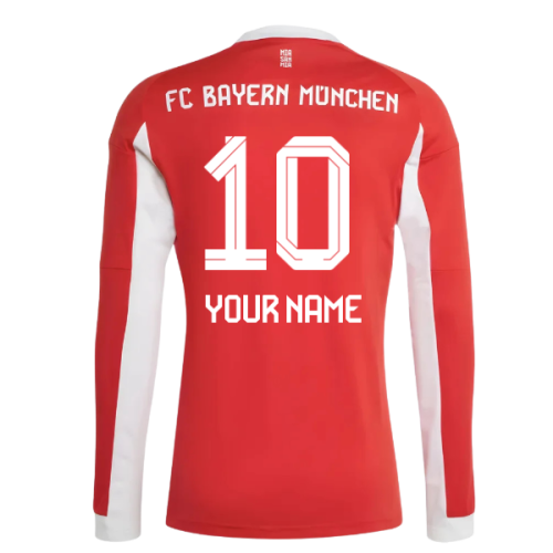 2025-2026 Bayern Munich Long Sleeve Home Shirt (Your Name)