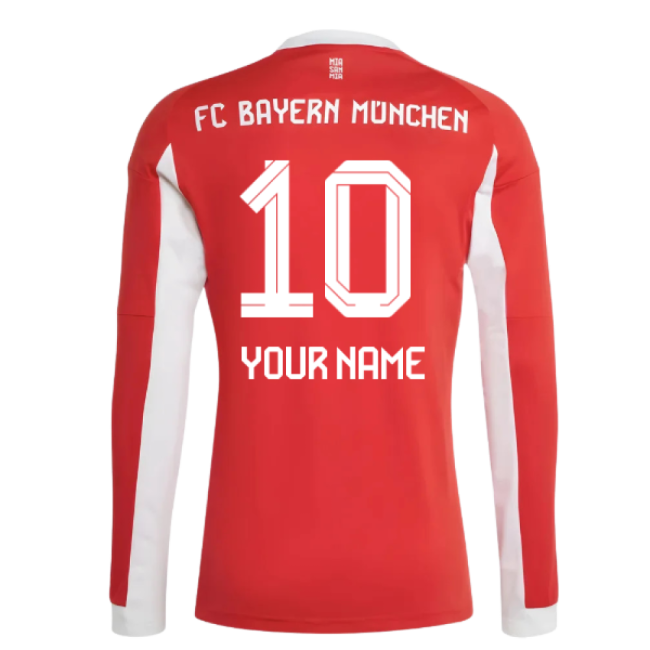 2025-2026 Bayern Munich Long Sleeve Home Shirt (Your Name)